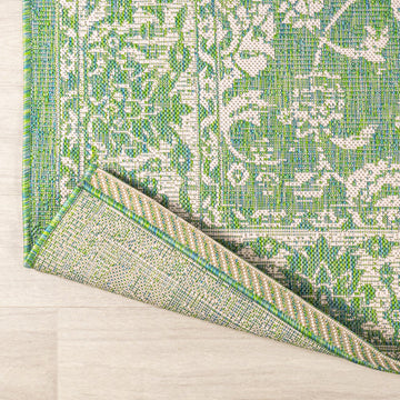 Tela Bohemian Textured Weave Floral Indoor/outdoor Area Rug